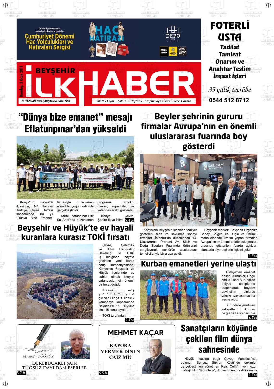 Konya Beysehirilkhaber 10.06.2026