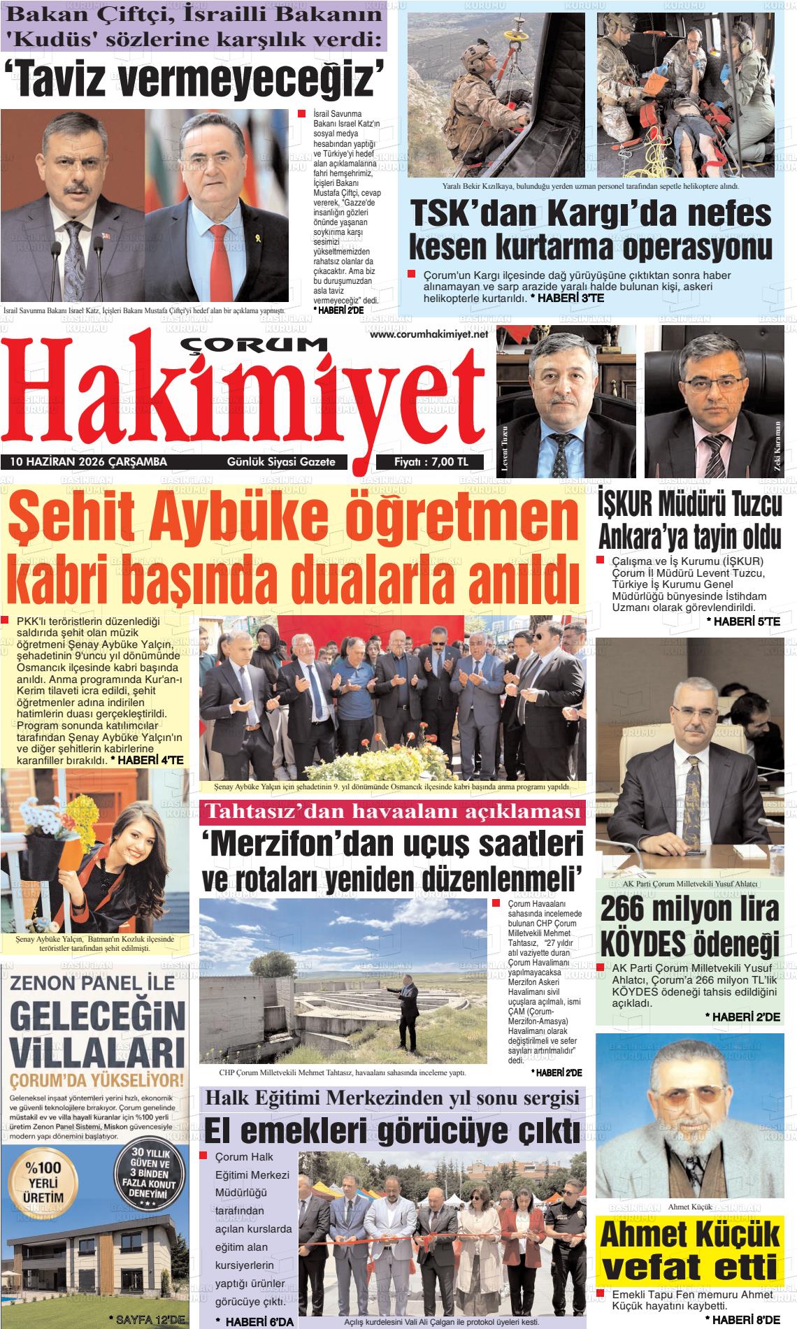 Corum Hakimiyet 10.06.2026