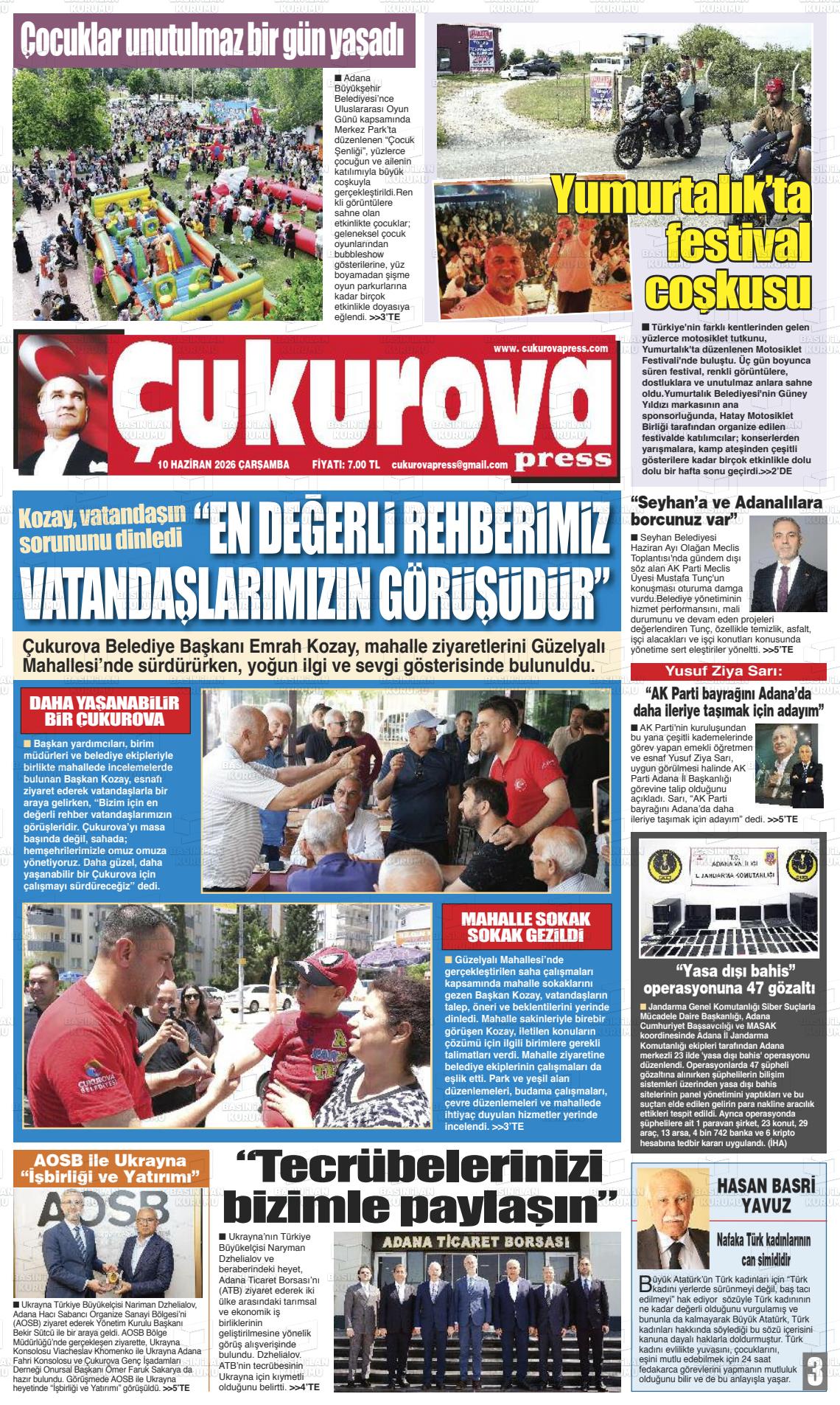 Adana Cukurovapress 10.06.2026
