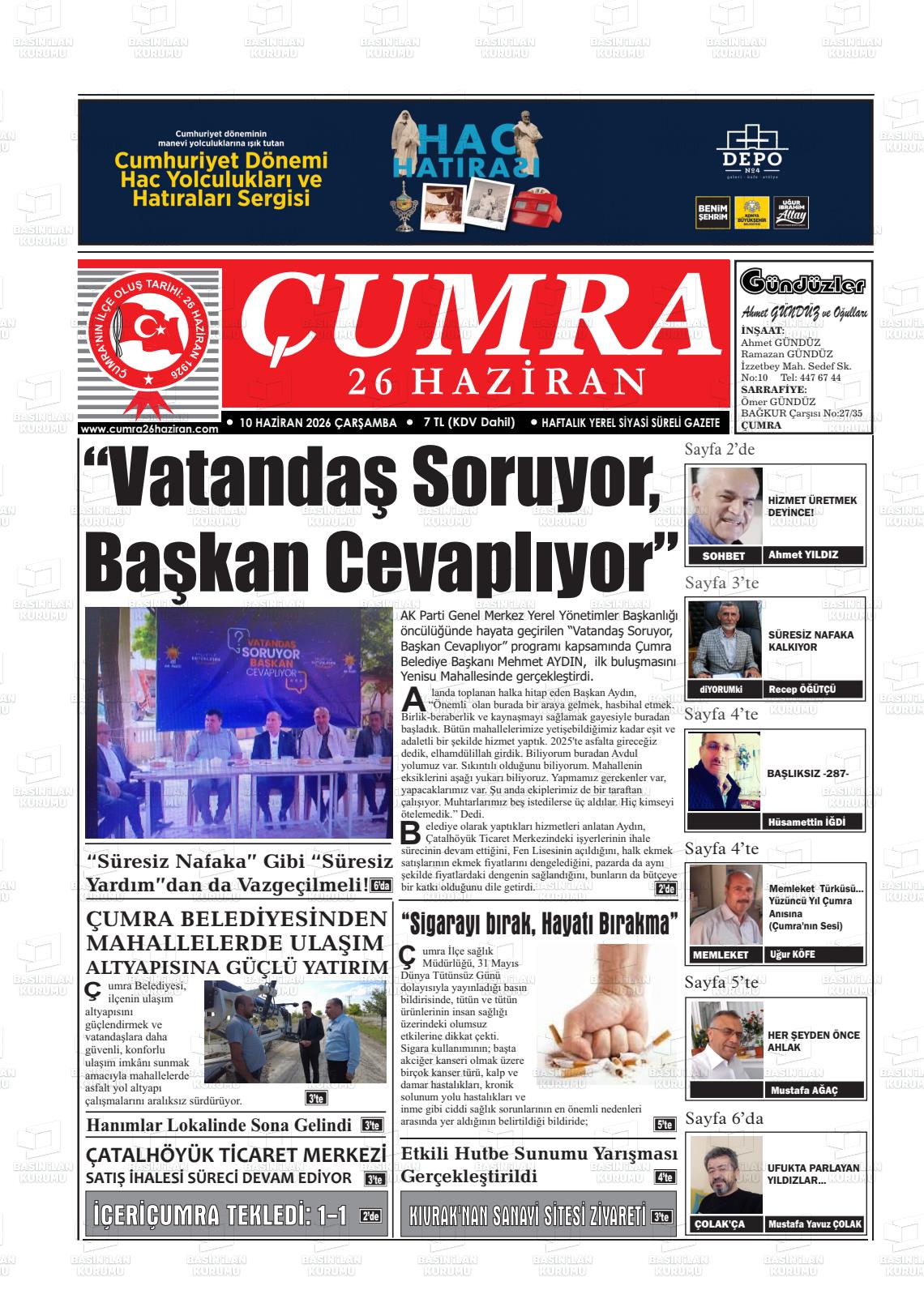 Konya Cumra 26 Haziran 10.06.2026