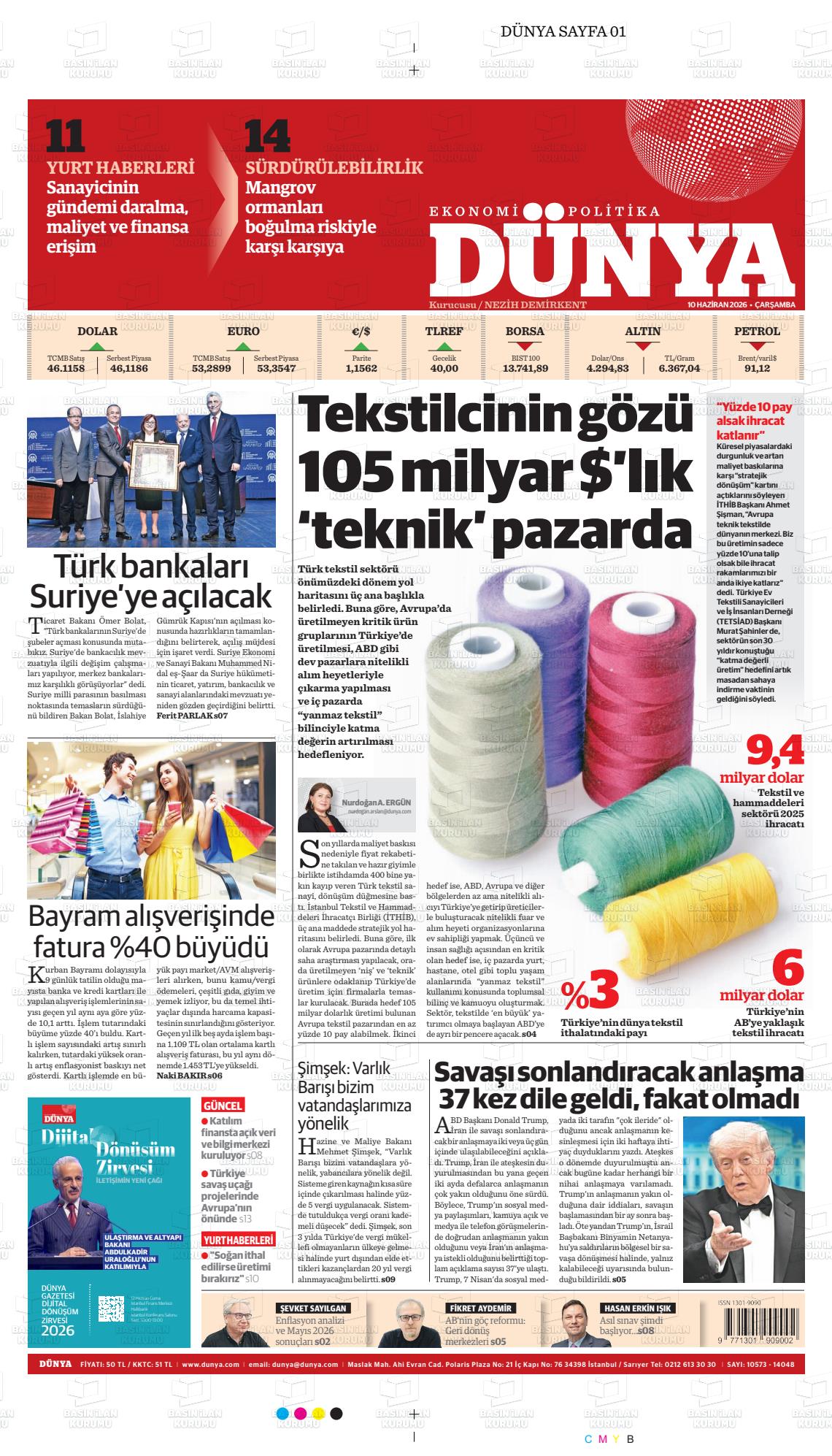 Dünya Gazetesi 10.06.2026
