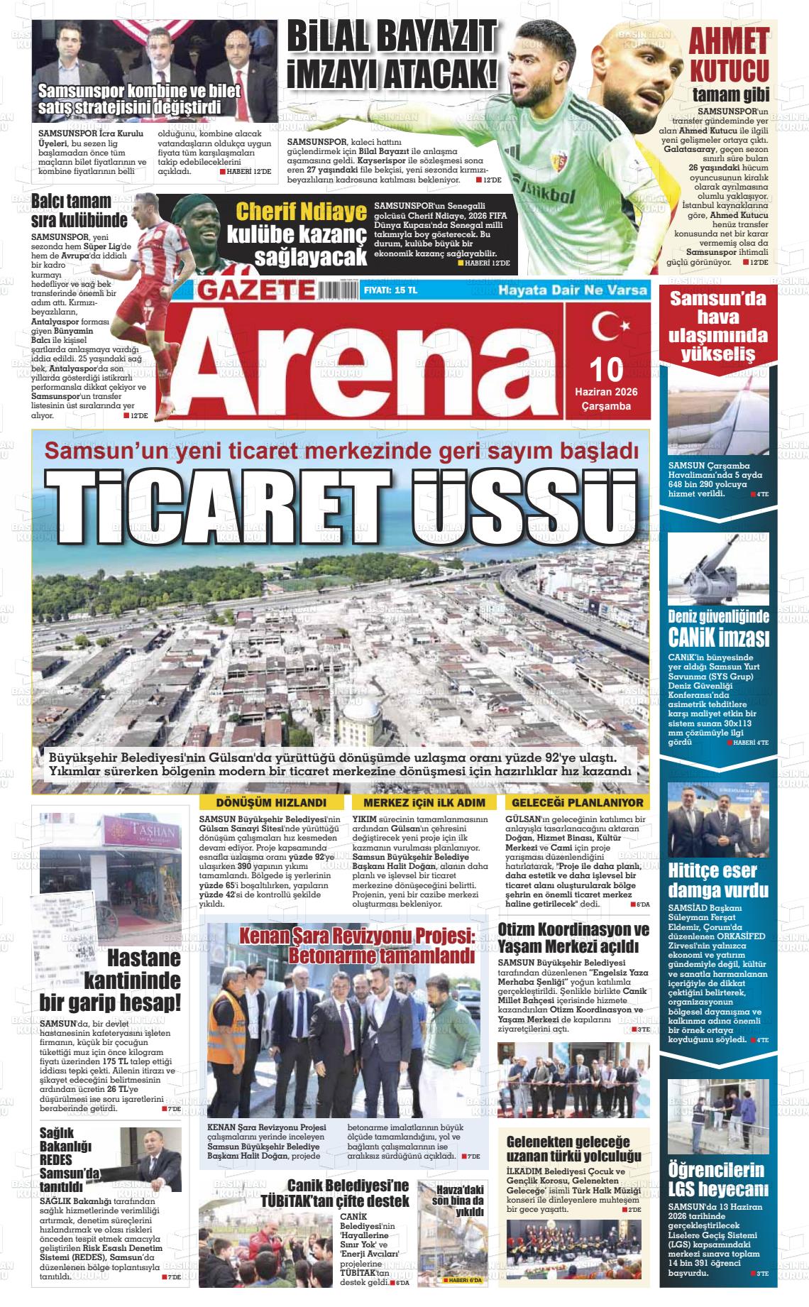 Samsun Gazetearena 10.06.2026