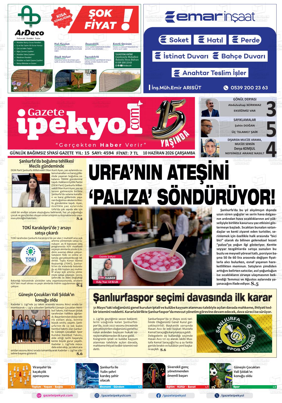 Sanliurfa Gazeteipekyol 10.06.2026