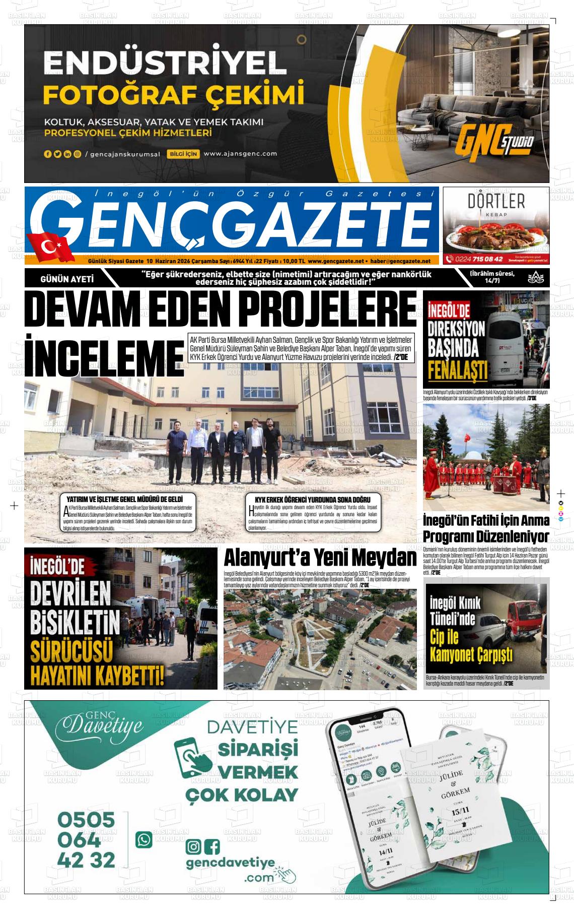 Bursa Gencgazete 10.06.2026