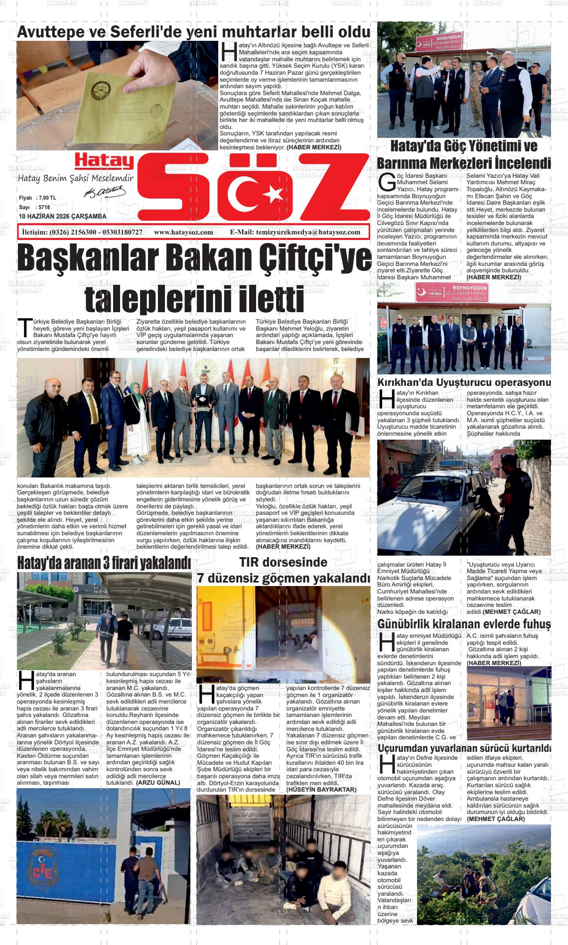 Hatay Soz 10.06.2026