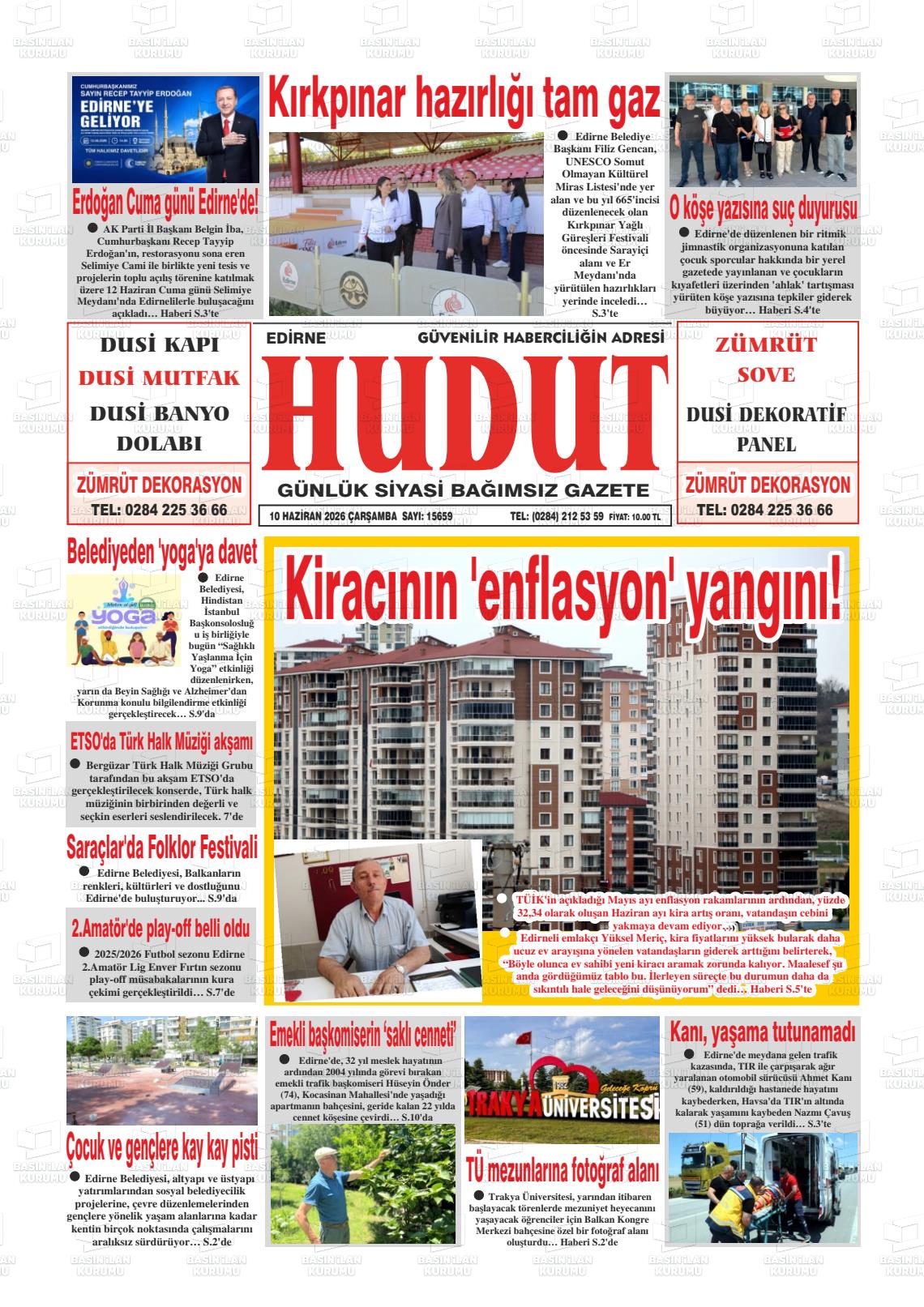 Edirne Hudut 10.06.2026