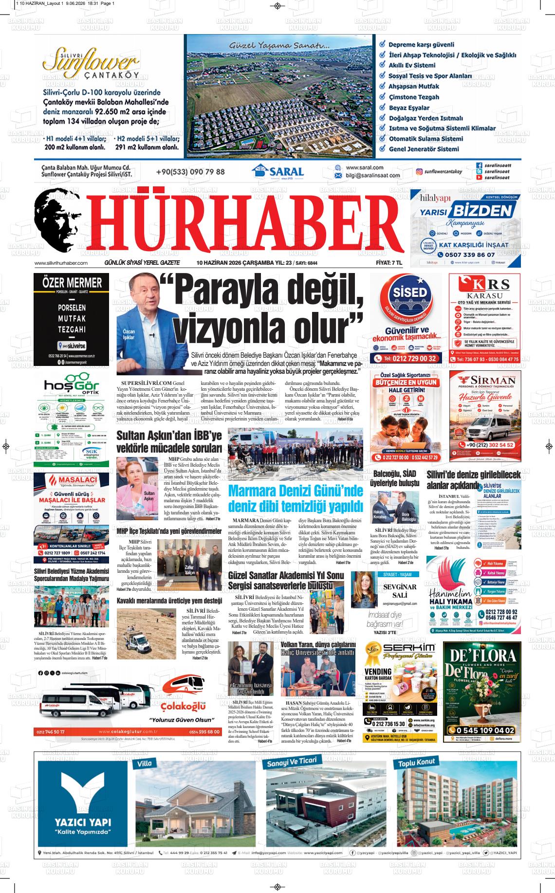 Hür Haber Gazetesi 10.06.2026