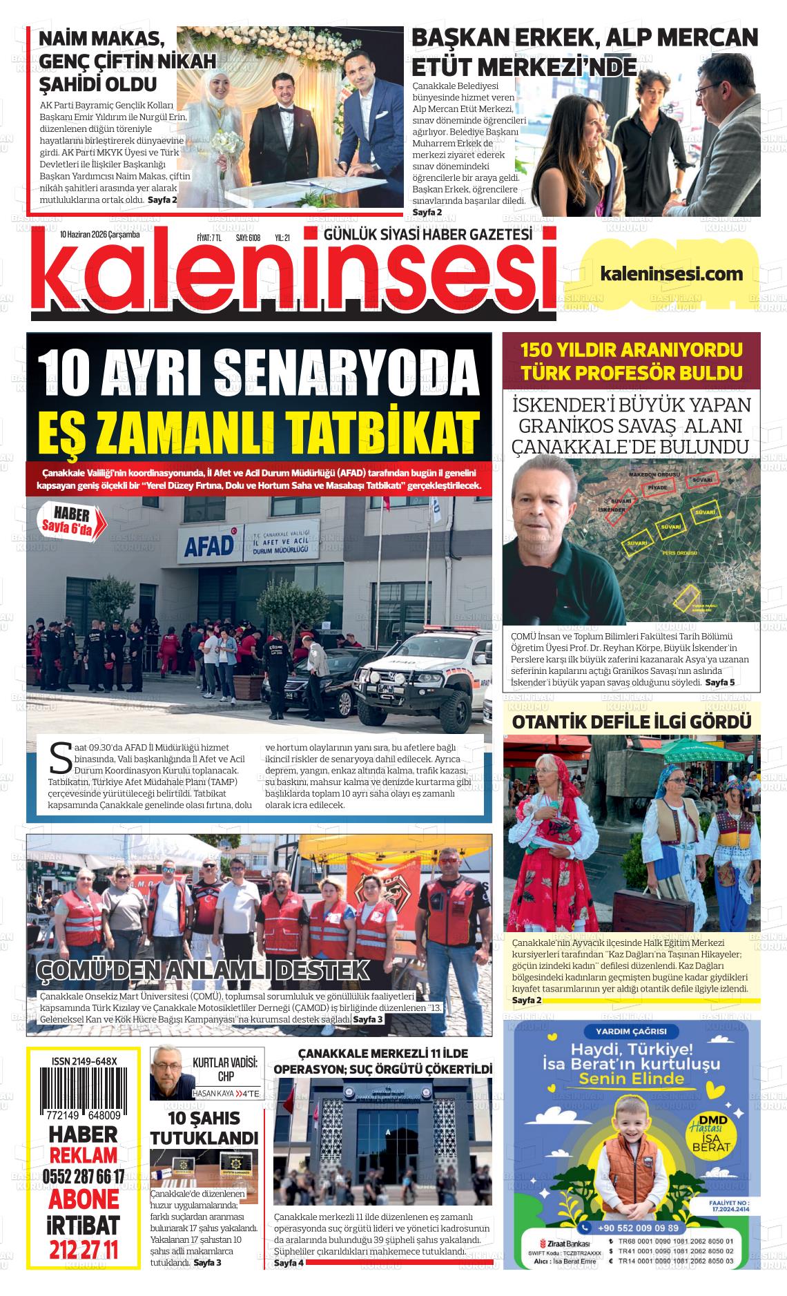 Canakkale Kaleninsesi 10.06.2026