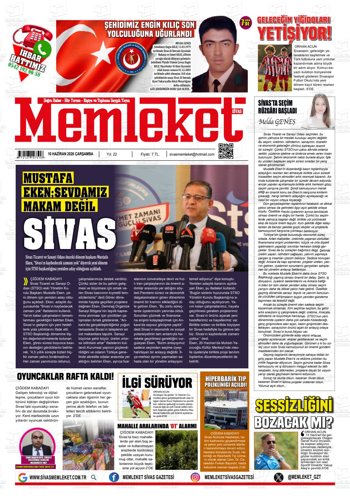 Sivas Memleket 10.06.2026