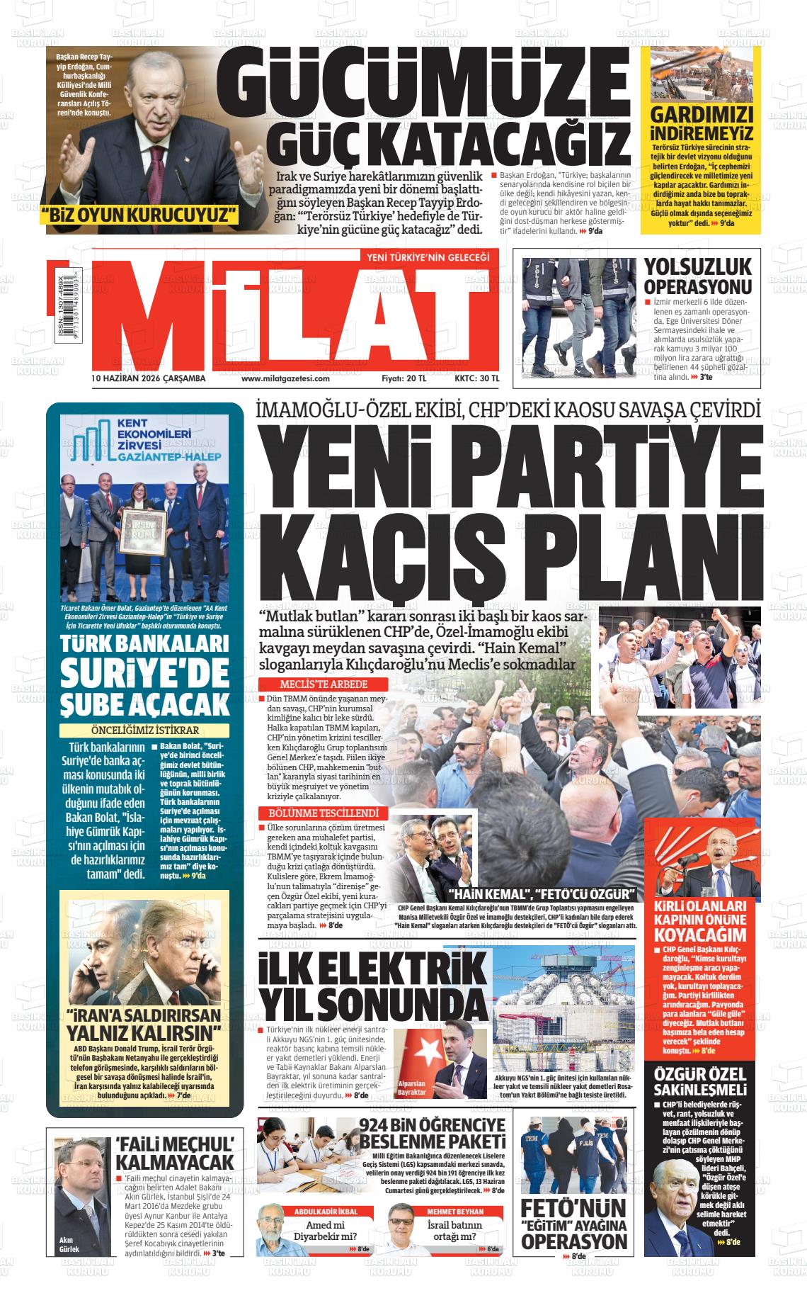 Milat Gazetesi 10.06.2026