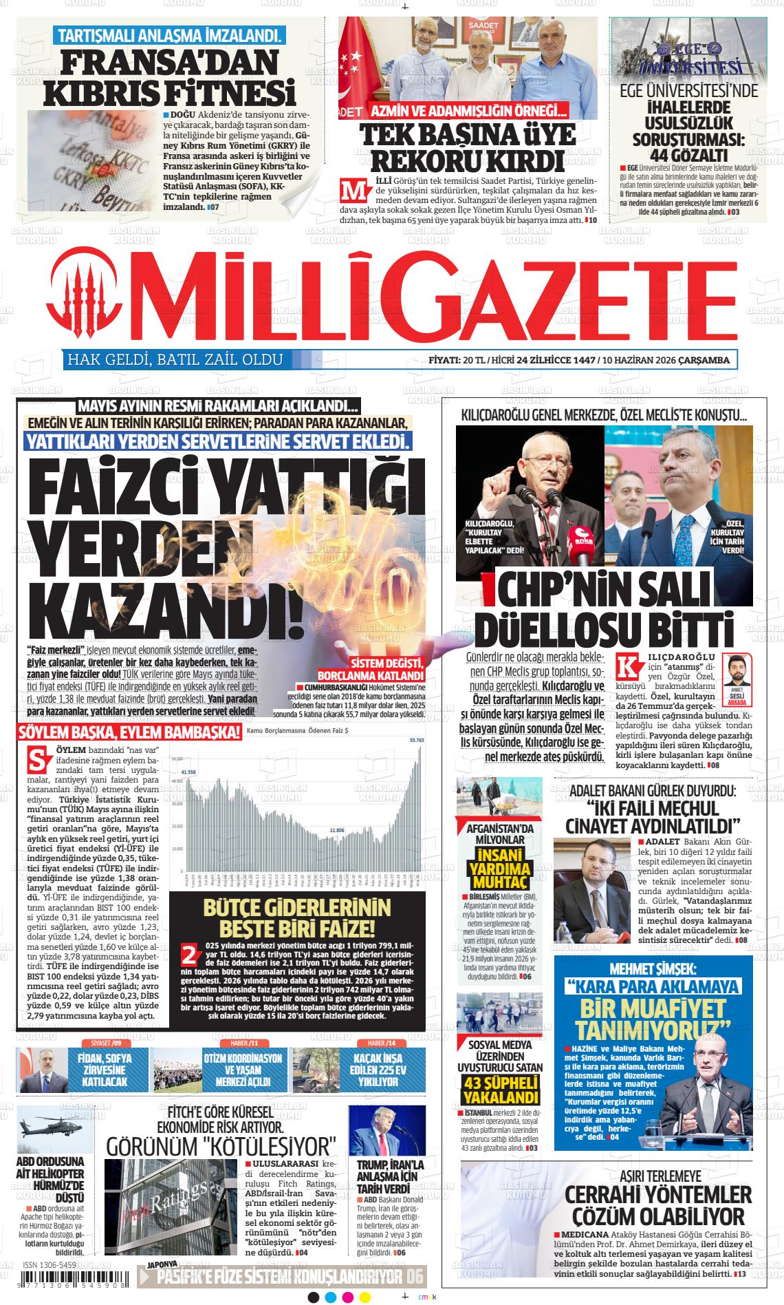 Milli Gazete Gazetesi 10.06.2026