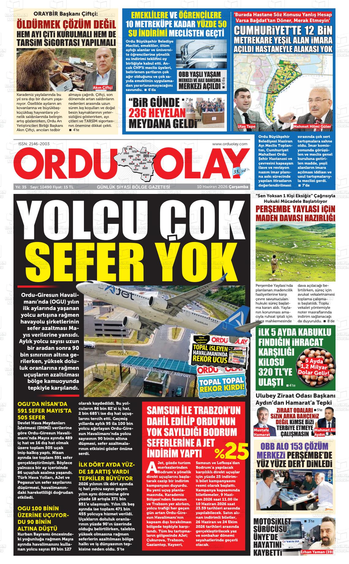 Ordu Olay 10.06.2026