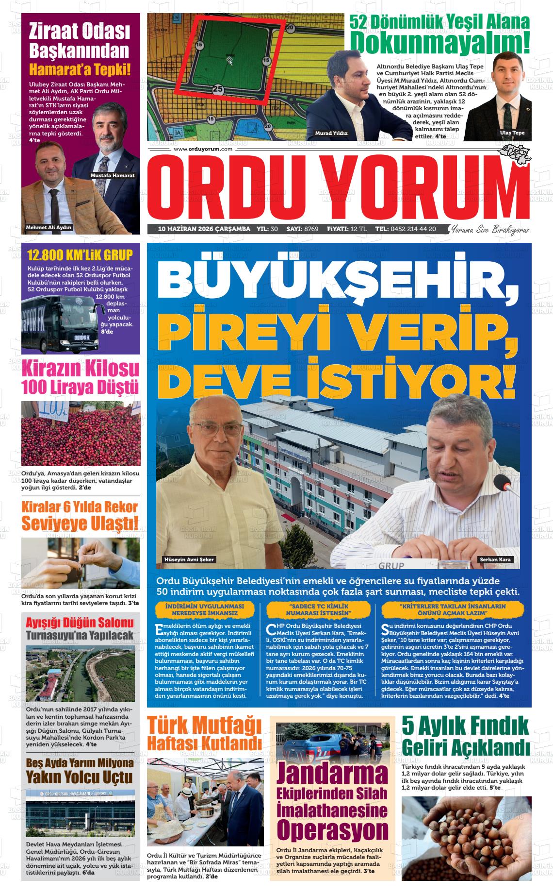 Ordu Yorum 10.06.2026