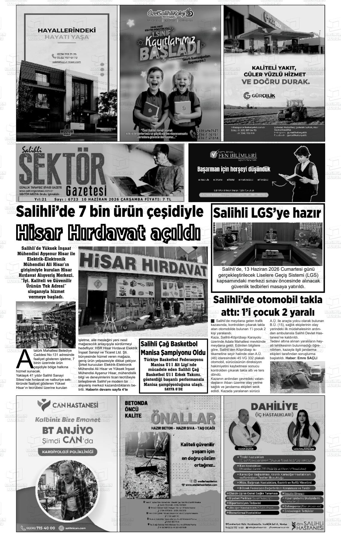 Manisa Salihlisektor 10.06.2026