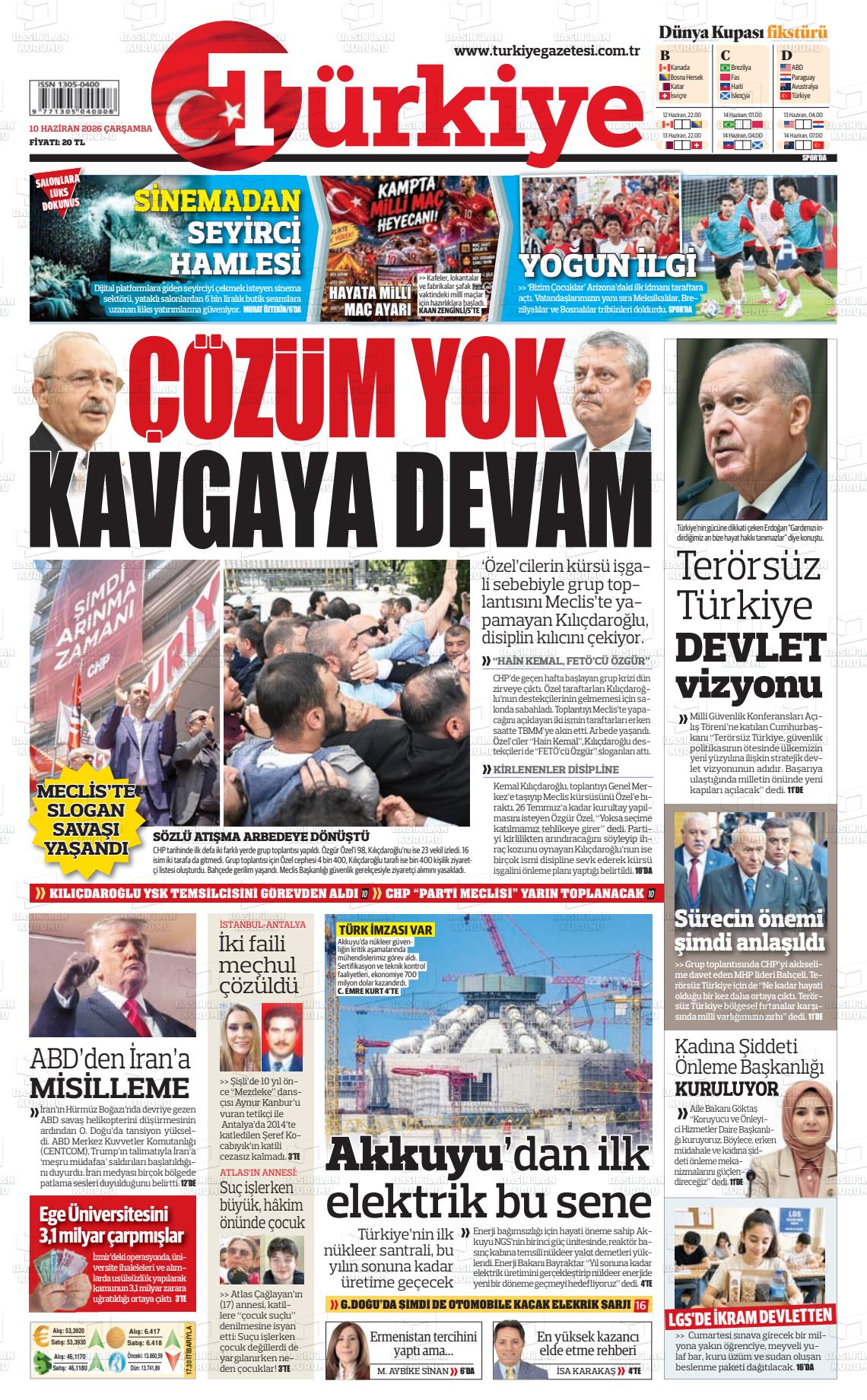 Türkiye Gazetesi 10.06.2026