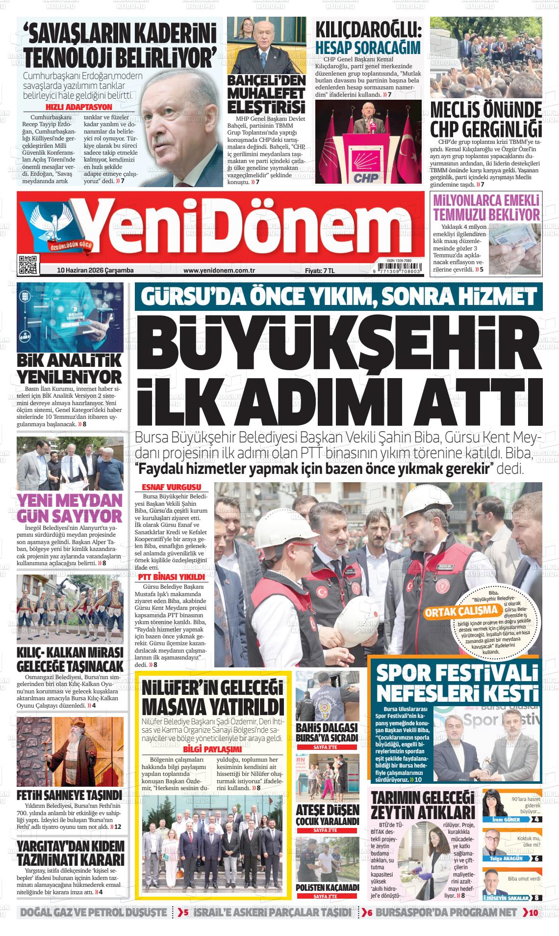 Bursa Yenidonem 10.06.2026
