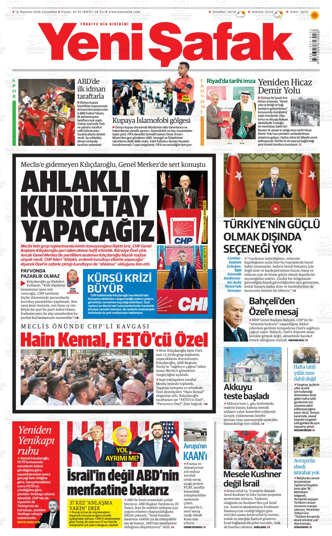 Yeni Şafak Gazetesi 10.06.2026