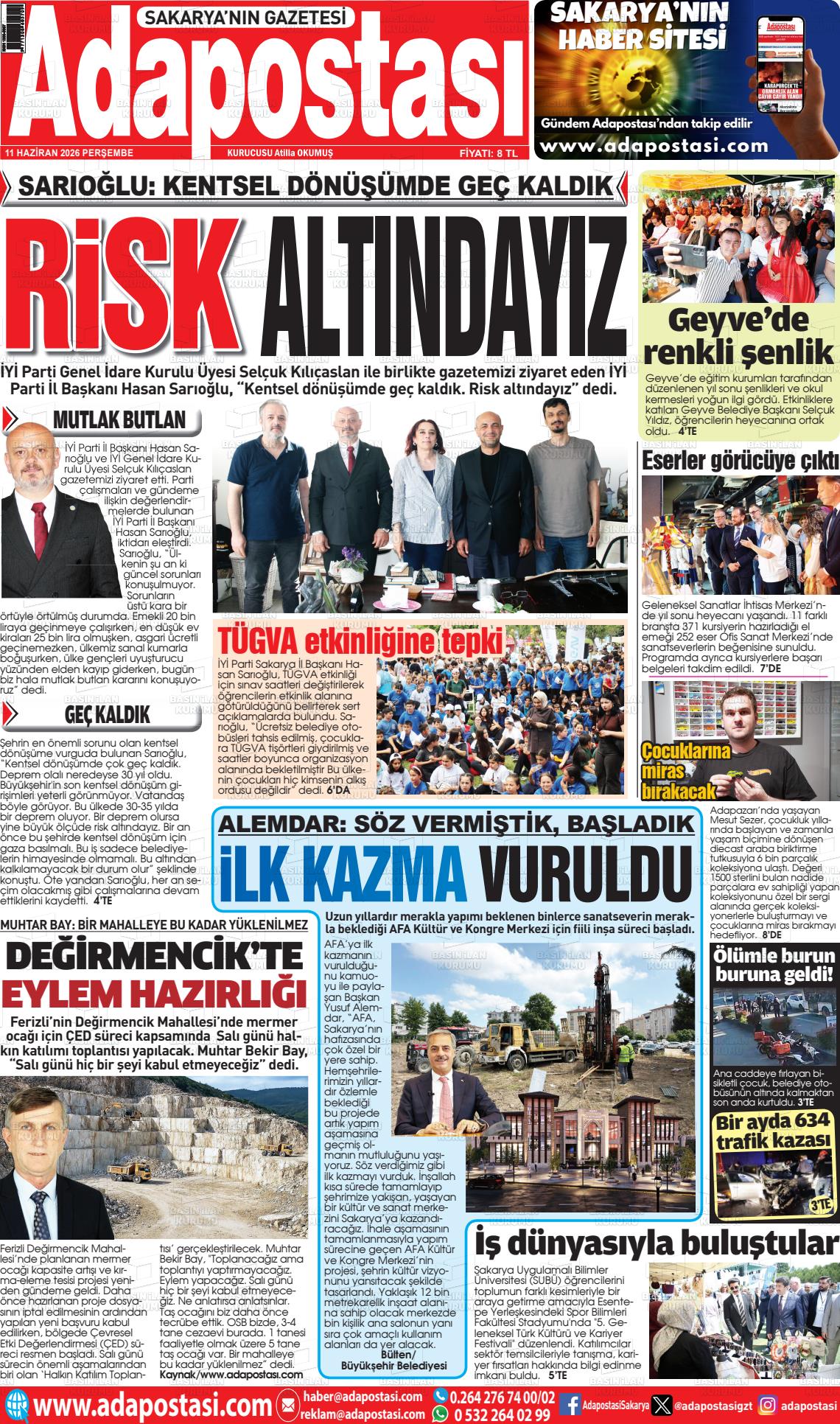 Sakarya Adapostasi 11.06.2026