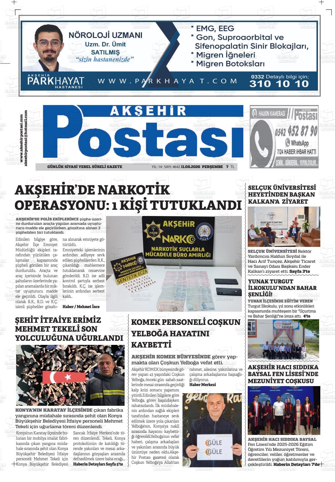 Konya Aksehirpostasi 11.06.2026