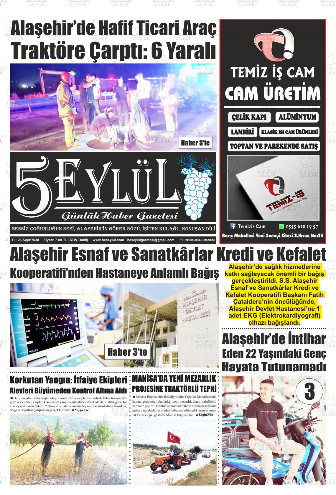 Manisa Alasehir 5 Eylul 11.06.2026