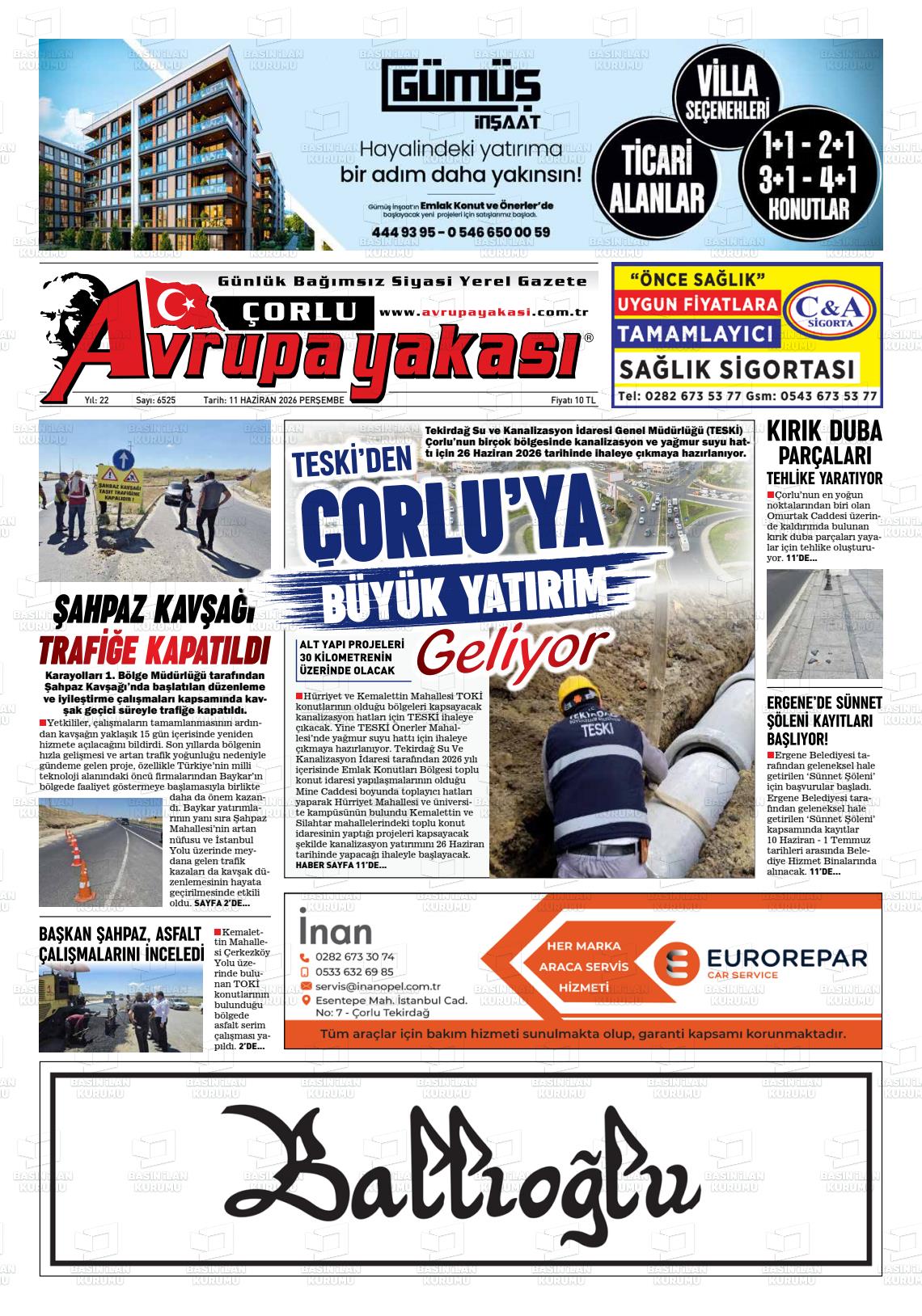 Tekirdag Avrupayakasi 11.06.2026