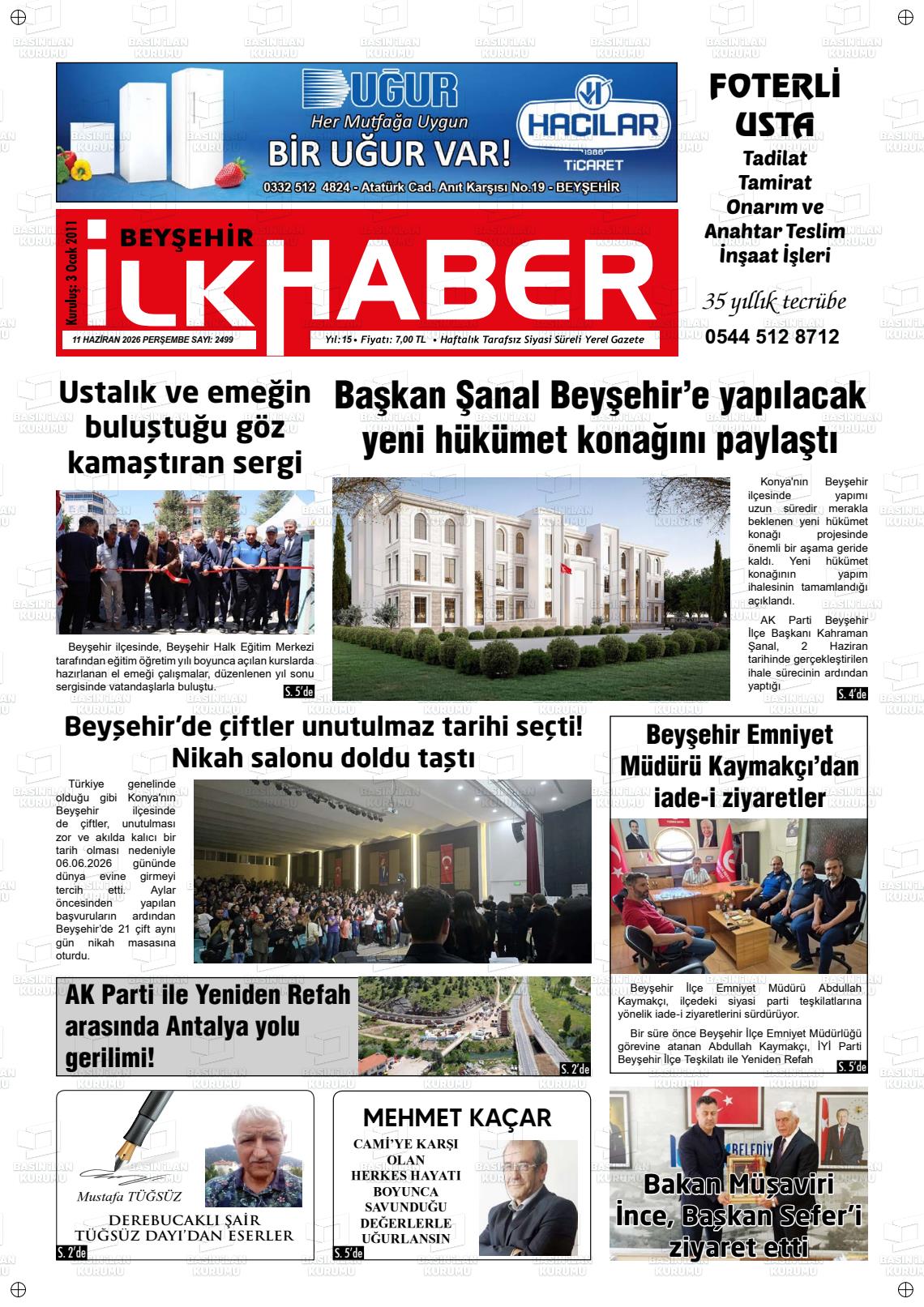 Konya Beysehirilkhaber 11.06.2026
