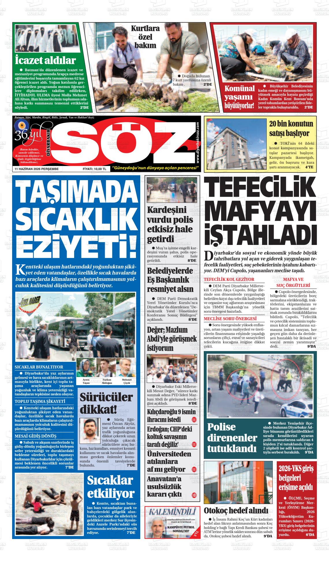 Diyarbakir Soz 11.06.2026
