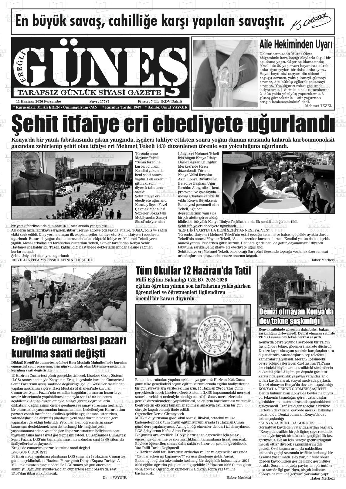 Konya Eregligunes 11.06.2026