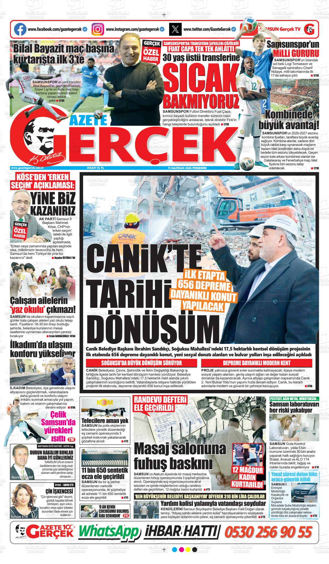 Samsun Gazetegercek 11.06.2026