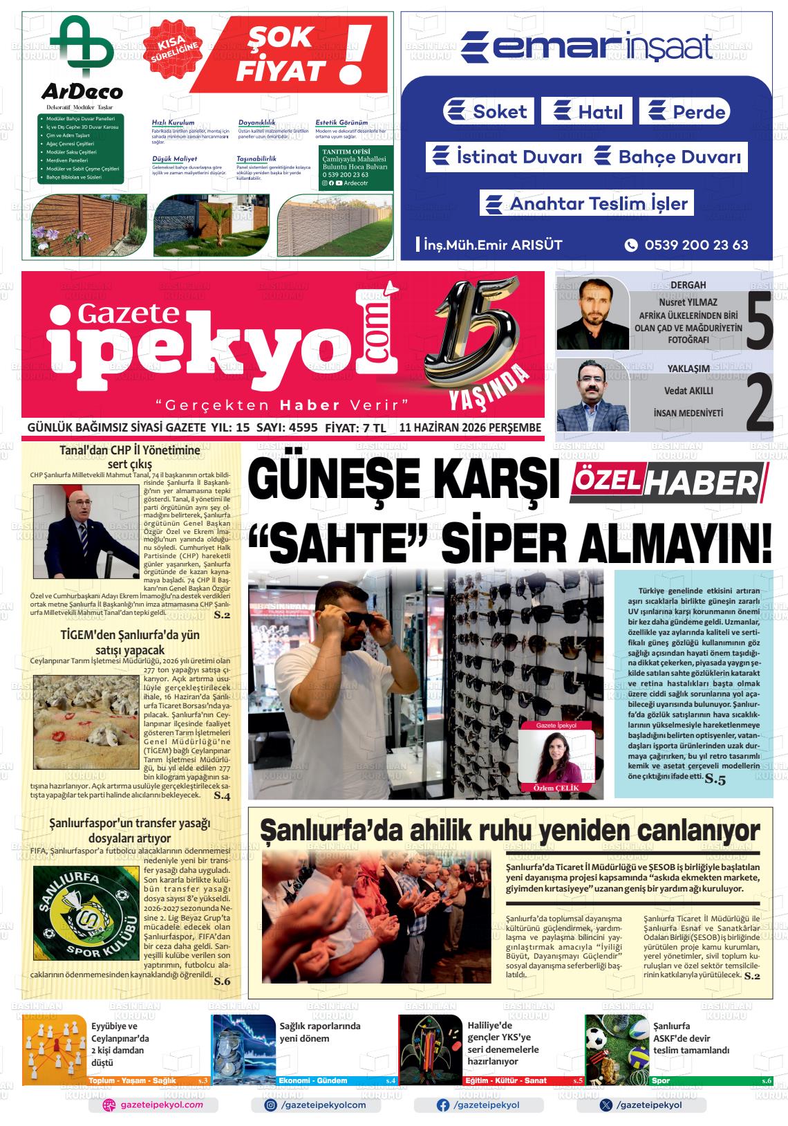 Sanliurfa Gazeteipekyol 11.06.2026