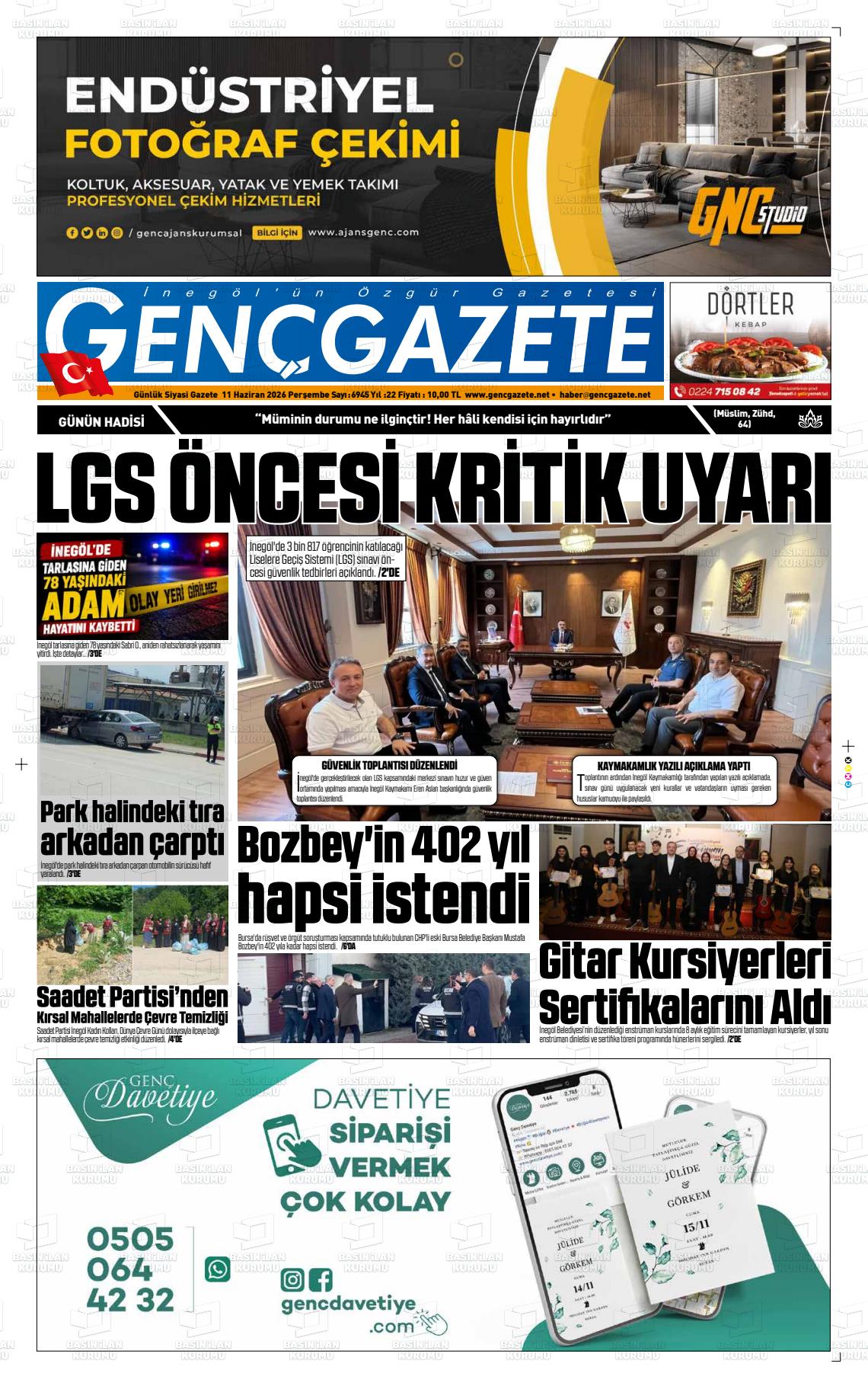 Bursa Gencgazete 11.06.2026