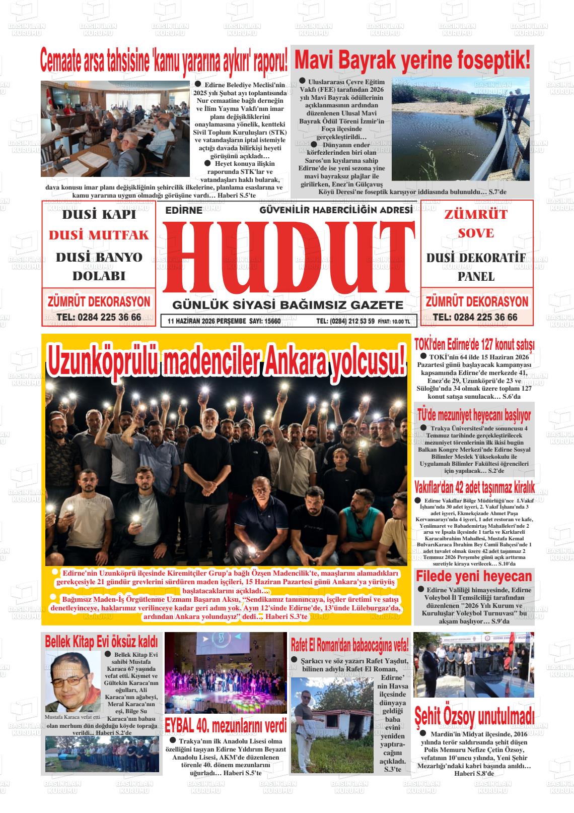 Edirne Hudut 11.06.2026