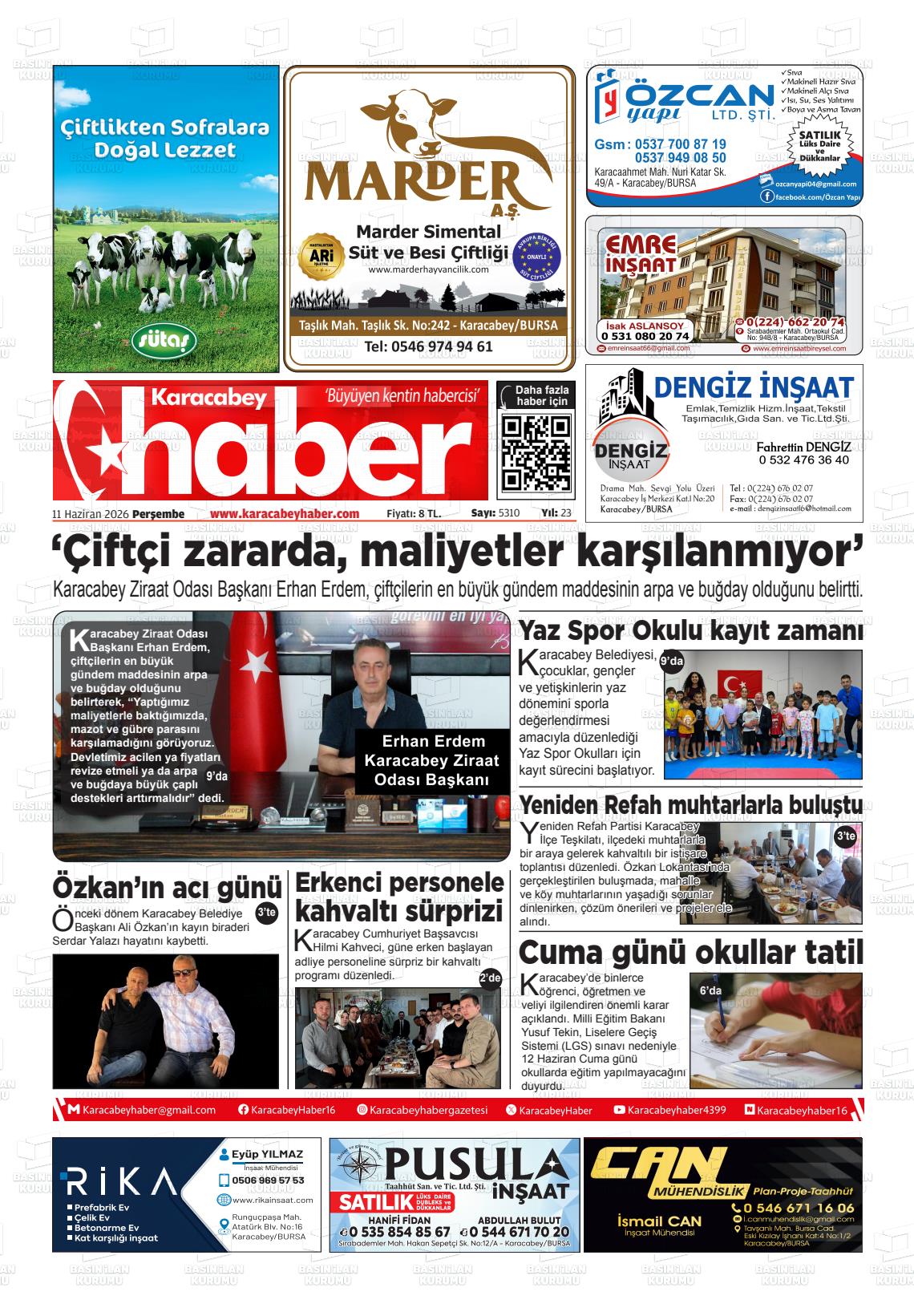 Bursa Karacabeyhaber 11.06.2026