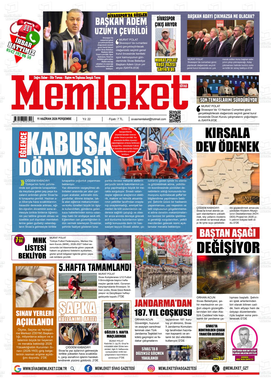 Sivas Memleket 11.06.2026