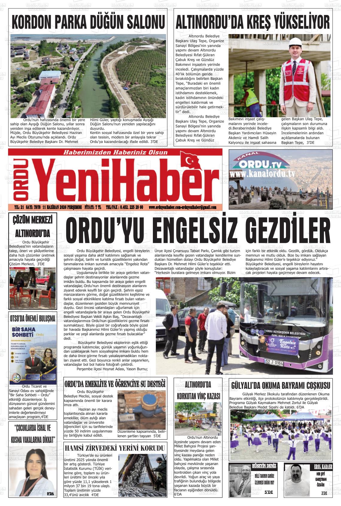 Ordu Yenihaber 11.06.2026