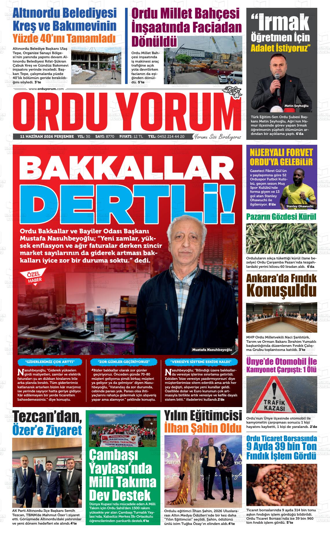 Ordu Yorum 11.06.2026