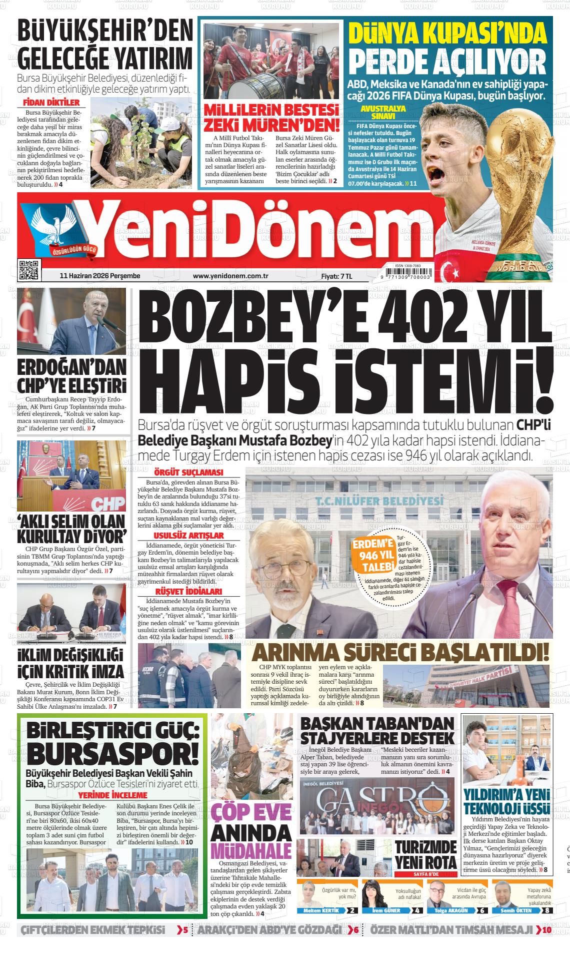 Bursa Yenidonem 11.06.2026