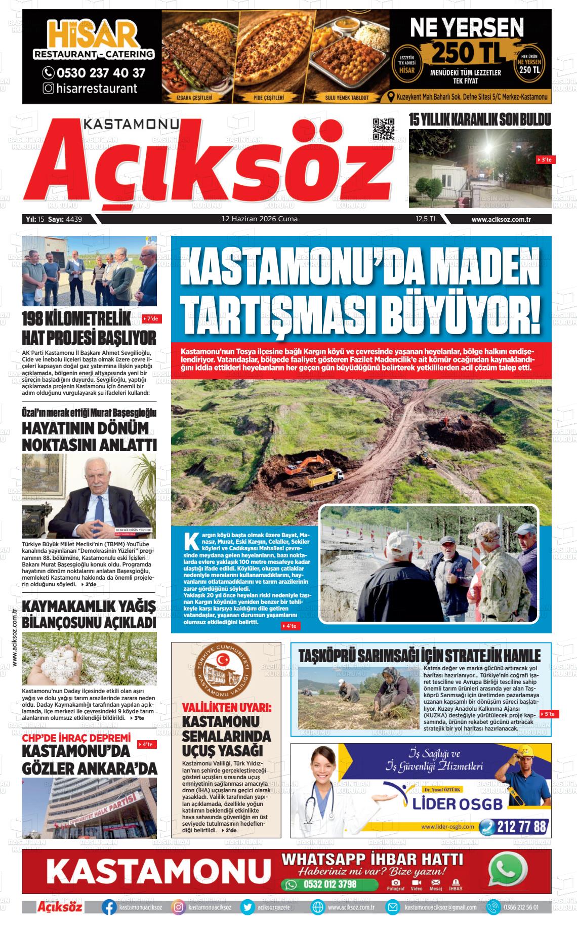Kastamonu Aciksoz 12.06.2026