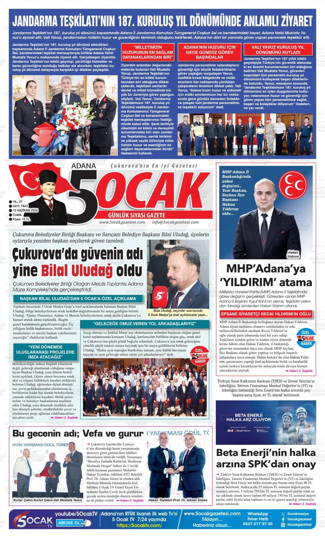 Adana 5 Ocak 12.06.2026