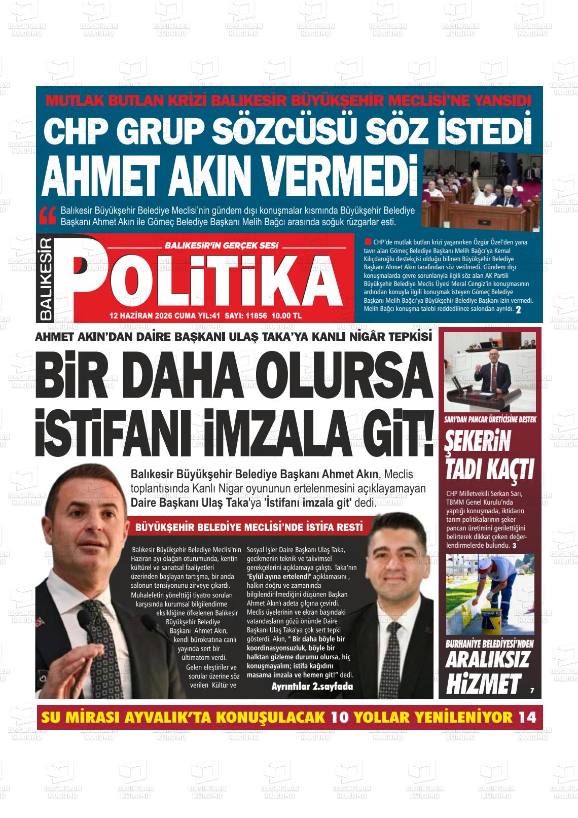 Balikesir Politika 12.06.2026