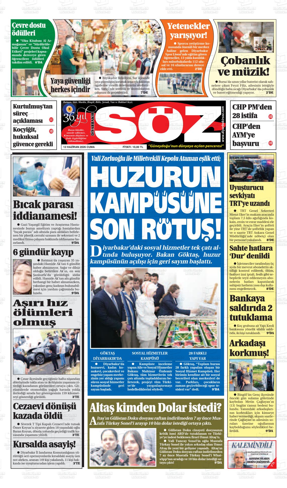Diyarbakir Soz 12.06.2026