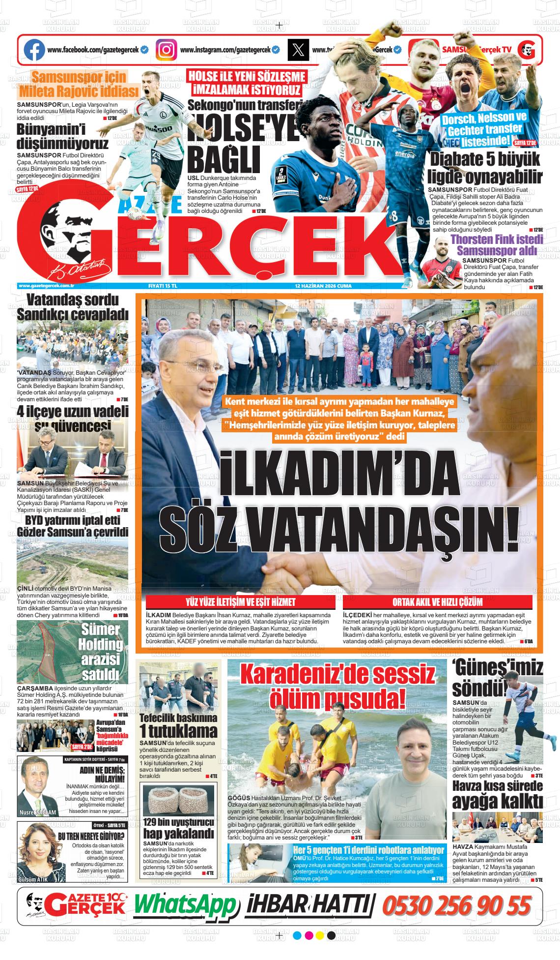 Samsun Gazetegercek 12.06.2026