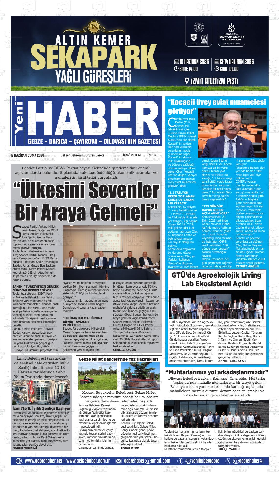 Kocaeli Gebzehaber 12.06.2026