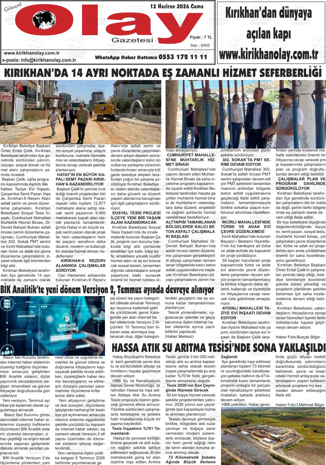 Hatay Guncelolay 12.06.2026
