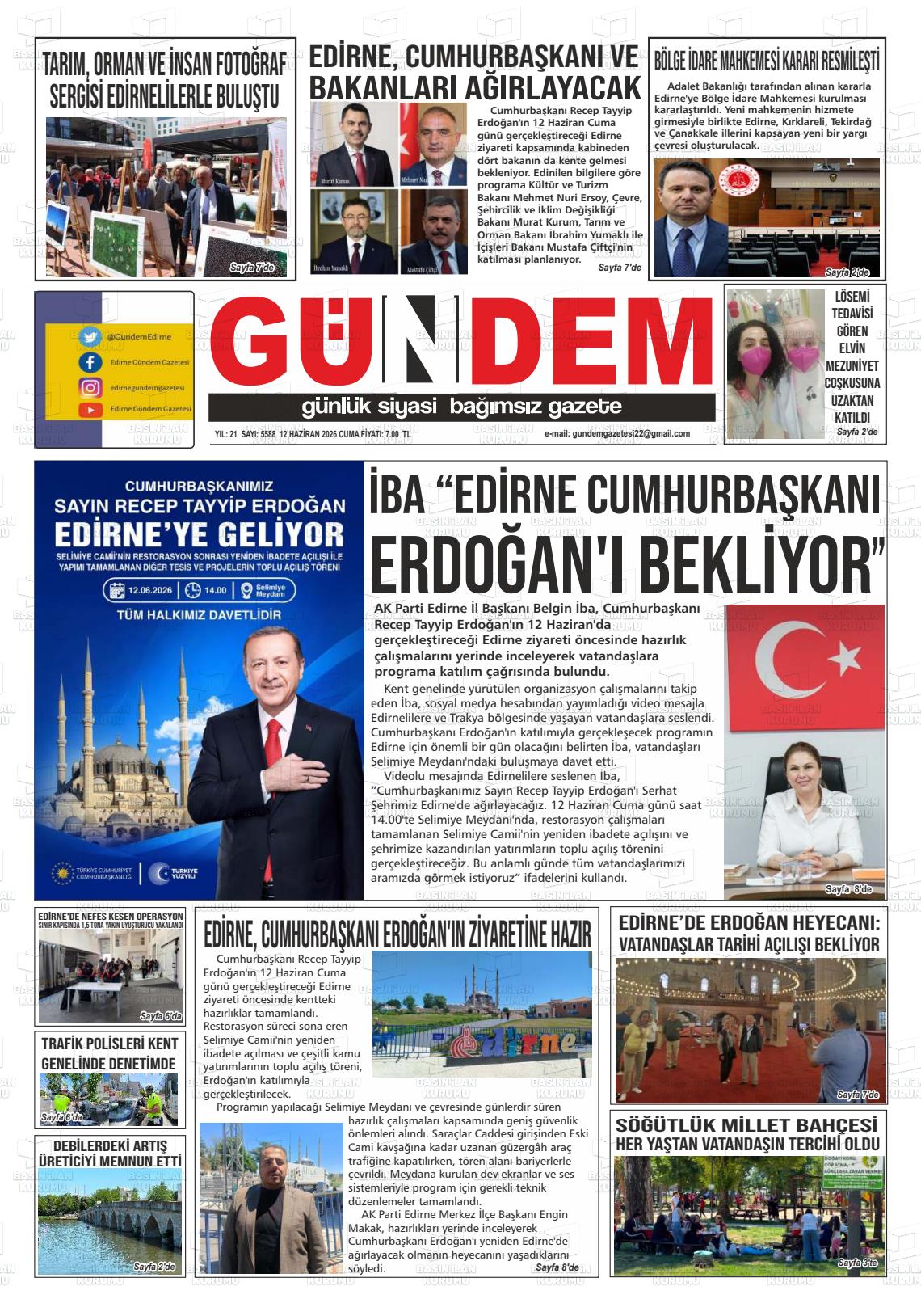 Edirne Gundem 12.06.2026