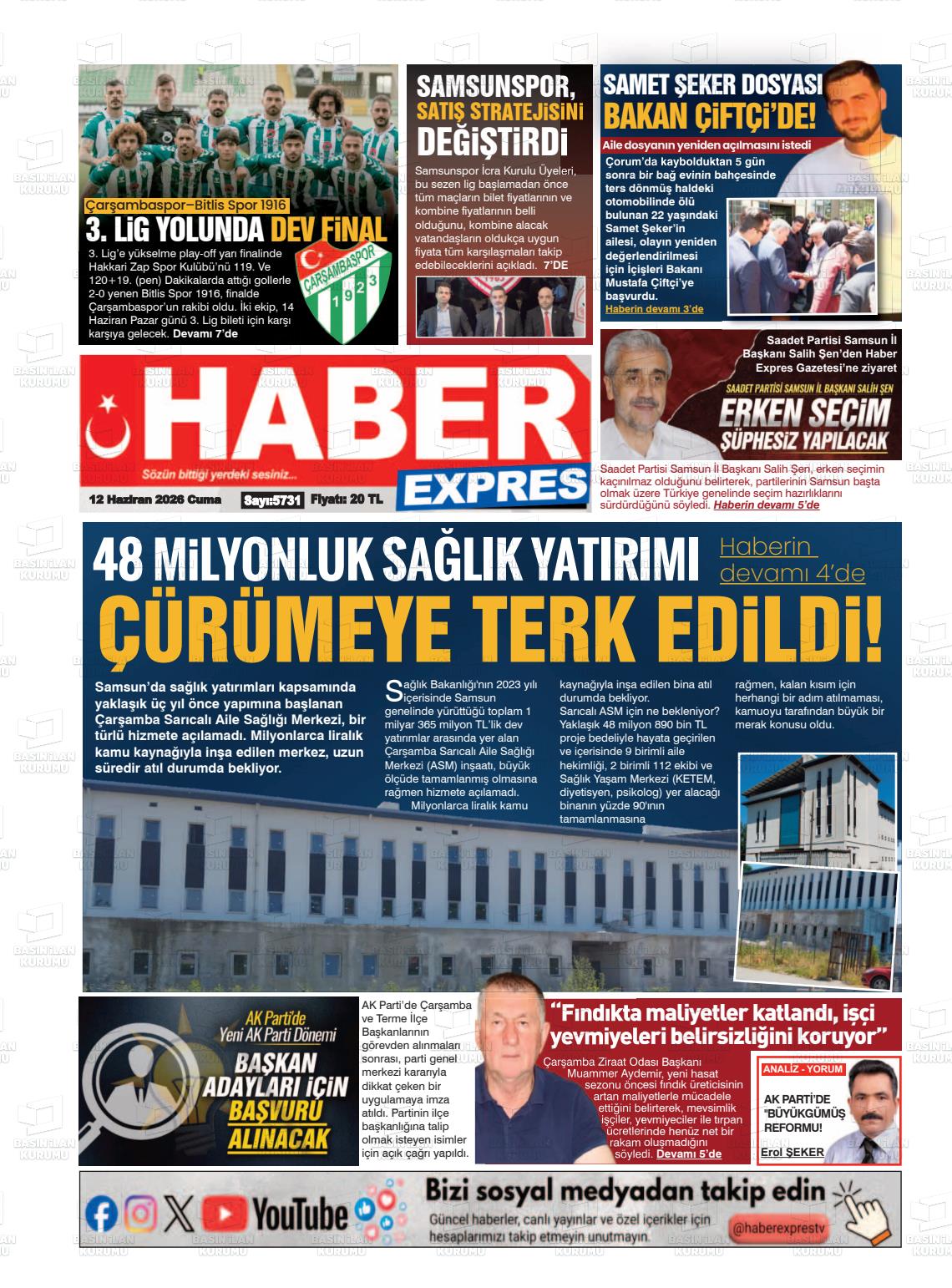 Samsun Haberexpres 12.06.2026