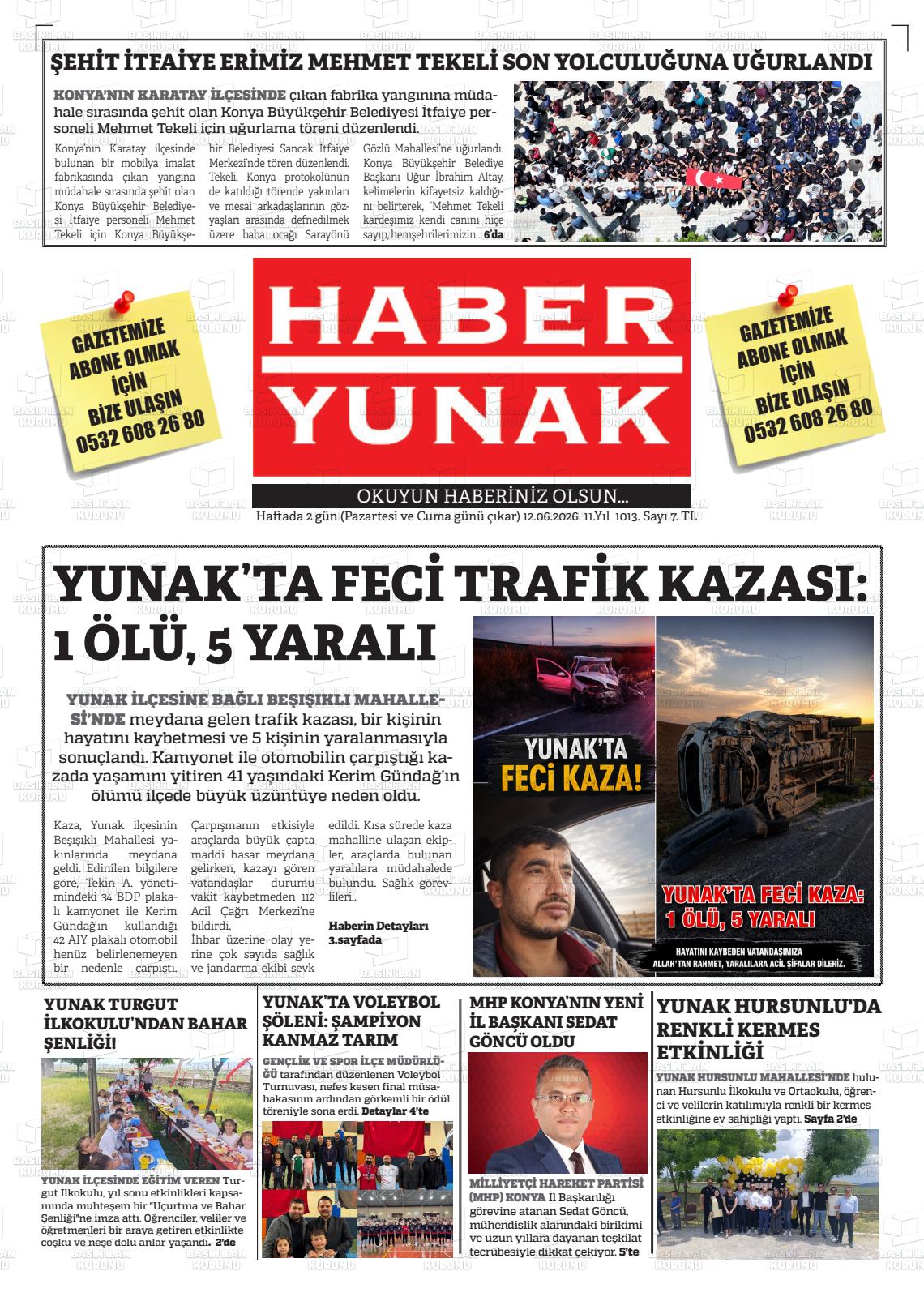 Konya Haberyunak 12.06.2026