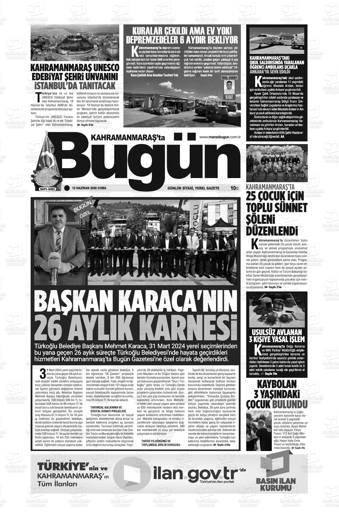 Kahramanmaras Tabugun 12.06.2026