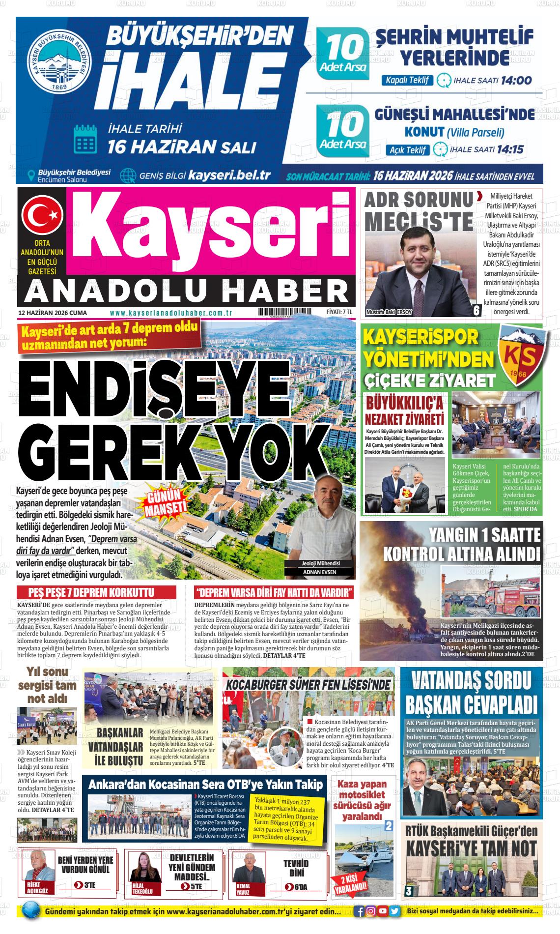 Kayseri Anadoluhaber 12.06.2026
