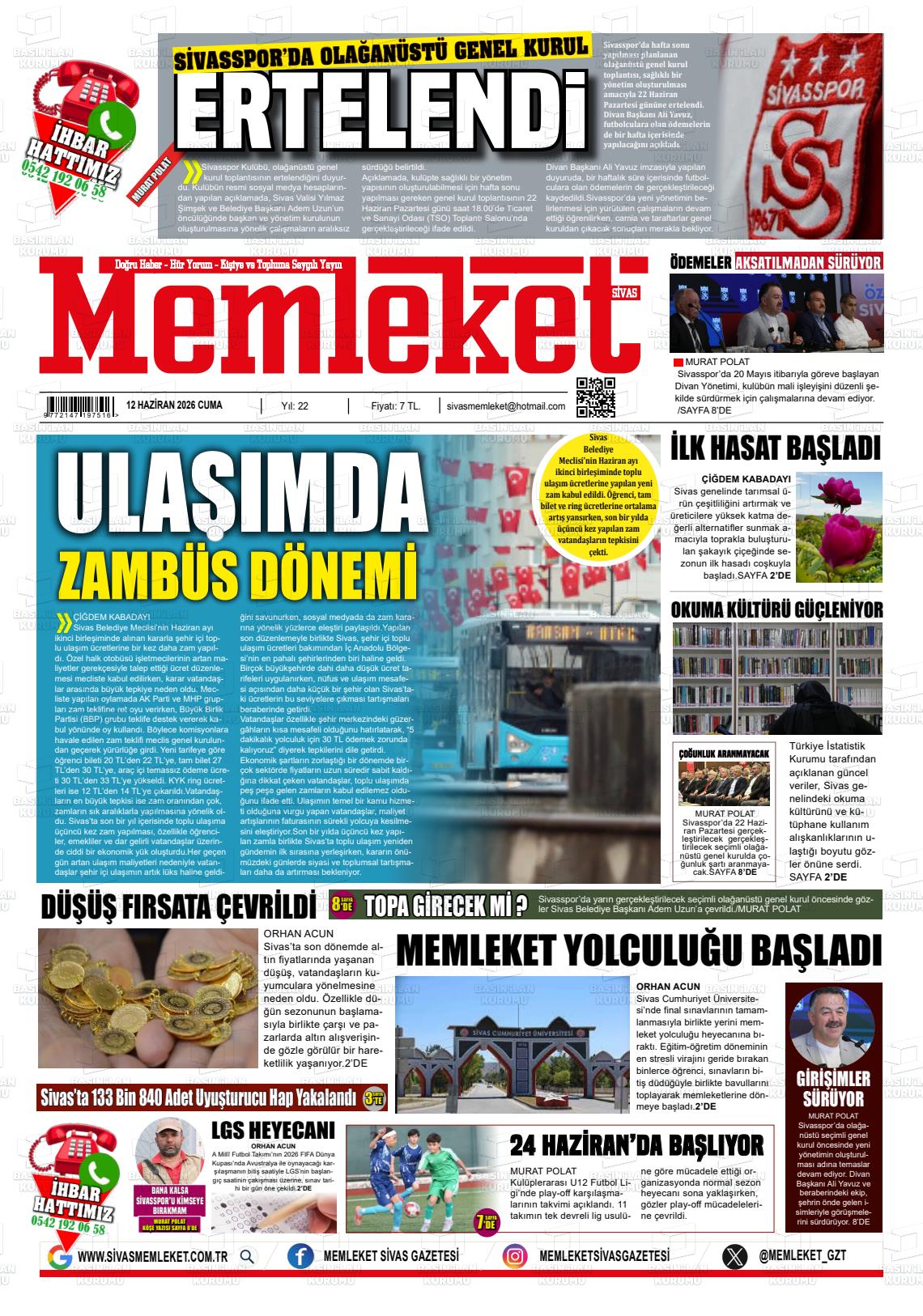 Sivas Memleket 12.06.2026
